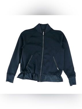lululemon athletica Black Bomber Jacket with Ruffle Hem